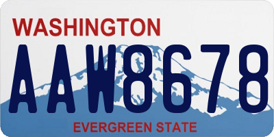 WA license plate AAW8678