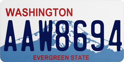 WA license plate AAW8694