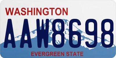 WA license plate AAW8698
