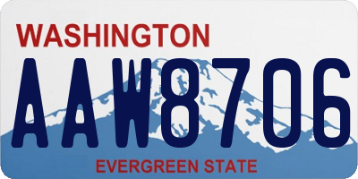 WA license plate AAW8706
