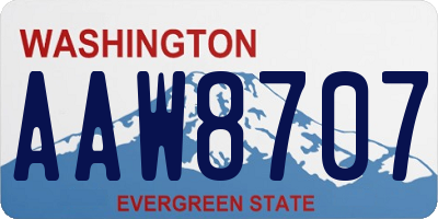 WA license plate AAW8707