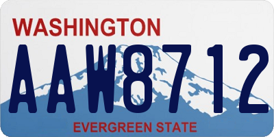 WA license plate AAW8712