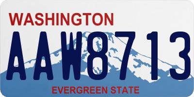 WA license plate AAW8713