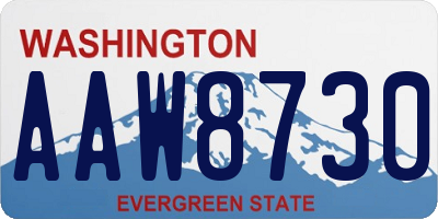 WA license plate AAW8730