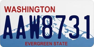 WA license plate AAW8731