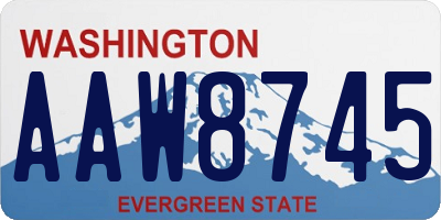 WA license plate AAW8745