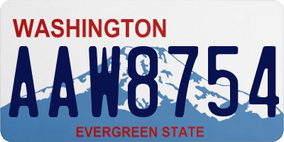 WA license plate AAW8754