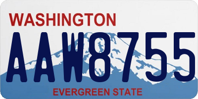 WA license plate AAW8755