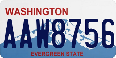 WA license plate AAW8756