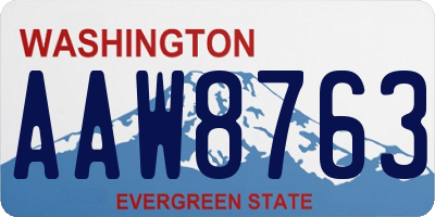 WA license plate AAW8763