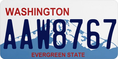 WA license plate AAW8767