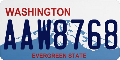 WA license plate AAW8768