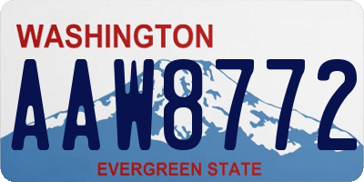 WA license plate AAW8772