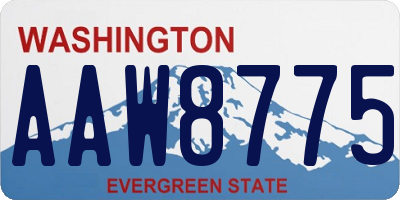 WA license plate AAW8775