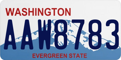 WA license plate AAW8783