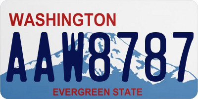WA license plate AAW8787