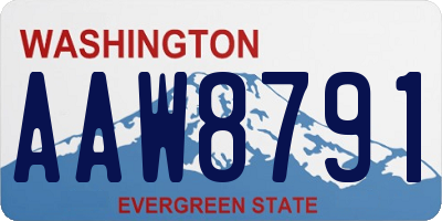 WA license plate AAW8791