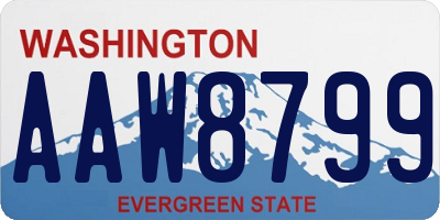 WA license plate AAW8799