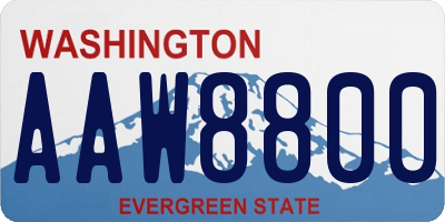 WA license plate AAW8800