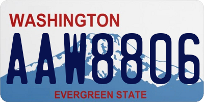 WA license plate AAW8806