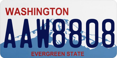 WA license plate AAW8808