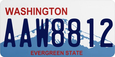 WA license plate AAW8812