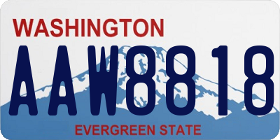 WA license plate AAW8818