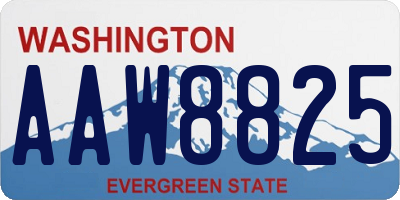 WA license plate AAW8825