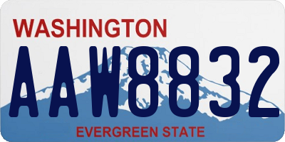 WA license plate AAW8832