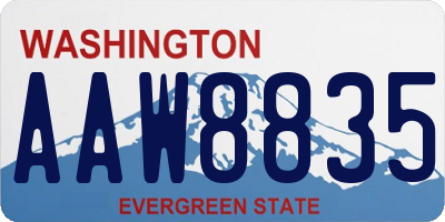 WA license plate AAW8835