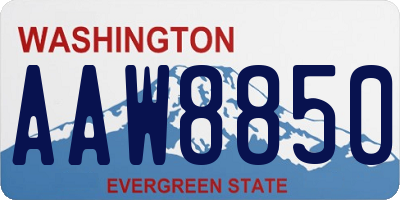 WA license plate AAW8850