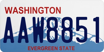 WA license plate AAW8851