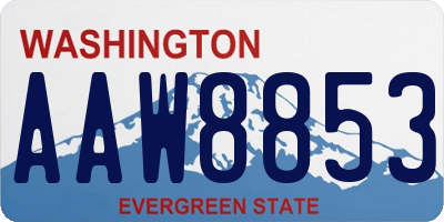 WA license plate AAW8853