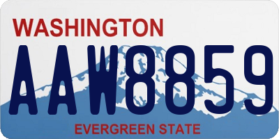 WA license plate AAW8859