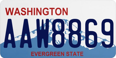 WA license plate AAW8869