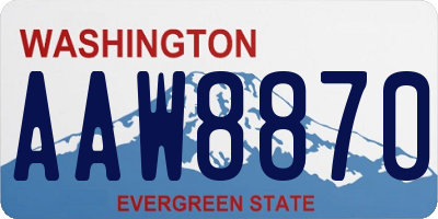 WA license plate AAW8870