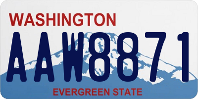 WA license plate AAW8871