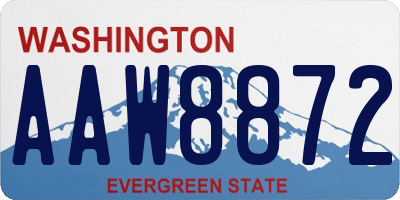 WA license plate AAW8872