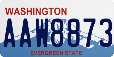 WA license plate AAW8873