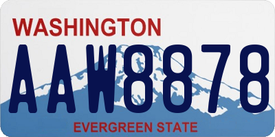 WA license plate AAW8878