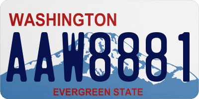 WA license plate AAW8881