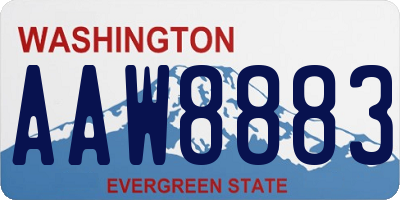 WA license plate AAW8883