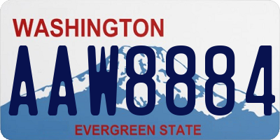 WA license plate AAW8884