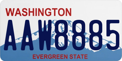 WA license plate AAW8885