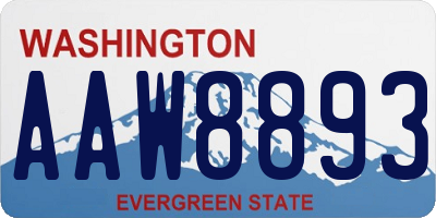WA license plate AAW8893