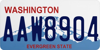 WA license plate AAW8904