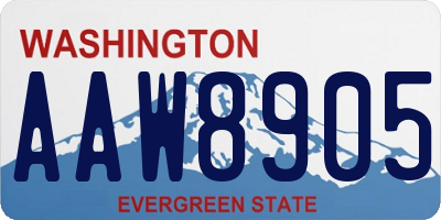 WA license plate AAW8905