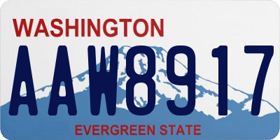 WA license plate AAW8917