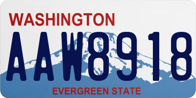 WA license plate AAW8918