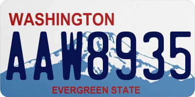 WA license plate AAW8935